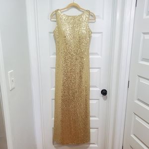 Christina Wu gold formal dress